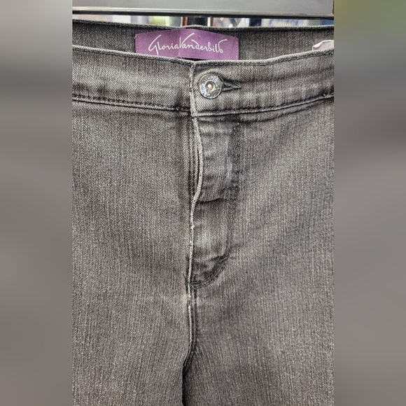 Gloria Vanderbilt Amanda 18W 40" Waist Charcoal Jeans 28" Inseam 16" Hem - Picture 4 of 13